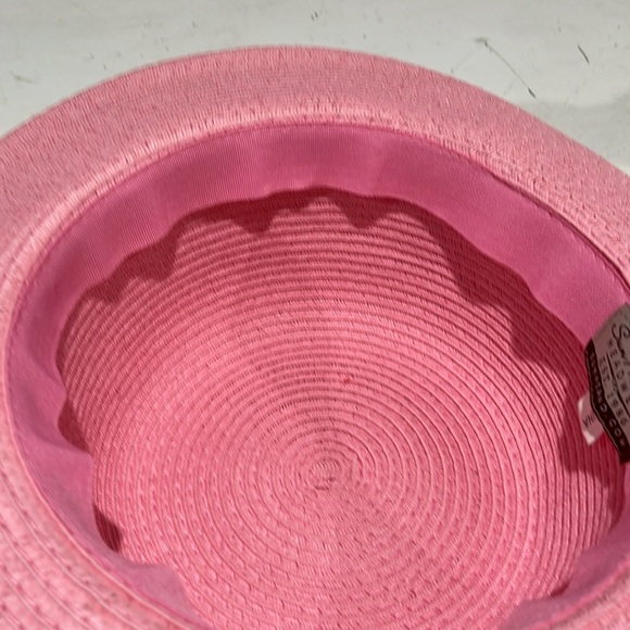 Pink Sun N Sand straw-like, Paper Braid, Summer Hat with Turned-Up Brim - Picture 5 of 7